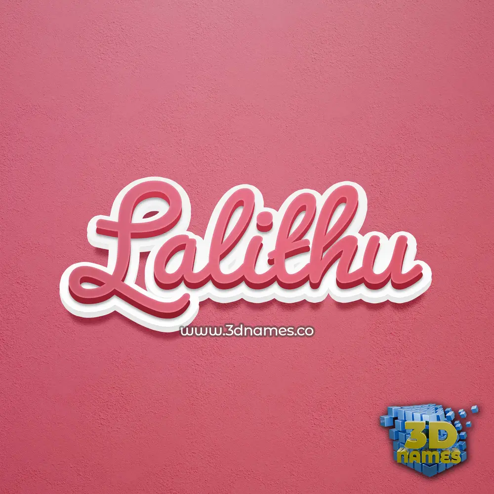 lalithu in Red Scribble style - 3D name wallpaper