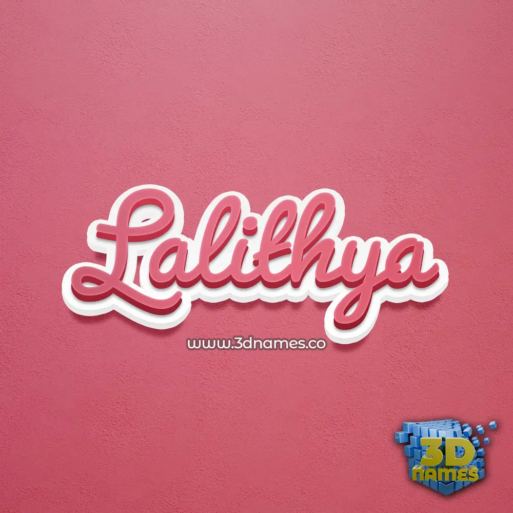 lalithya in Red Scribble style - 3D name wallpaper
