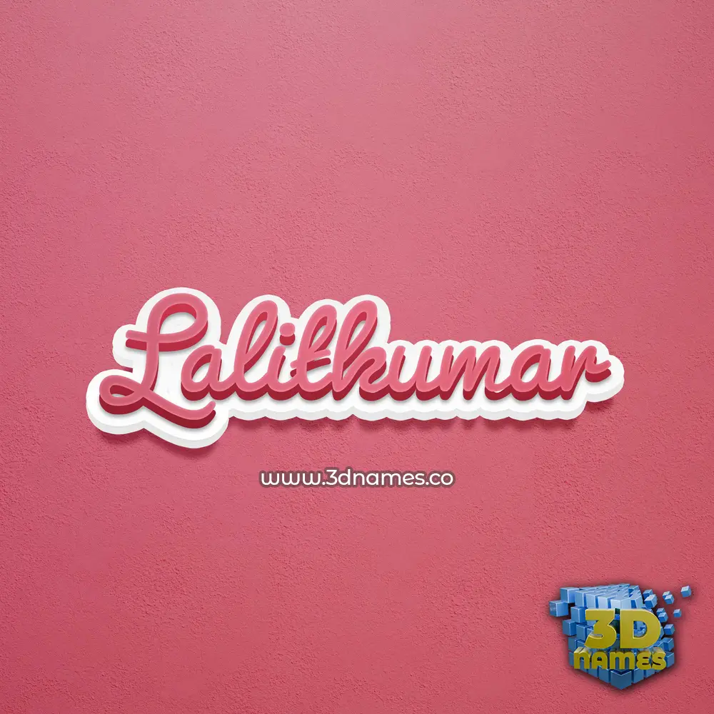 lalitkumar in Red Scribble style - 3D name wallpaper