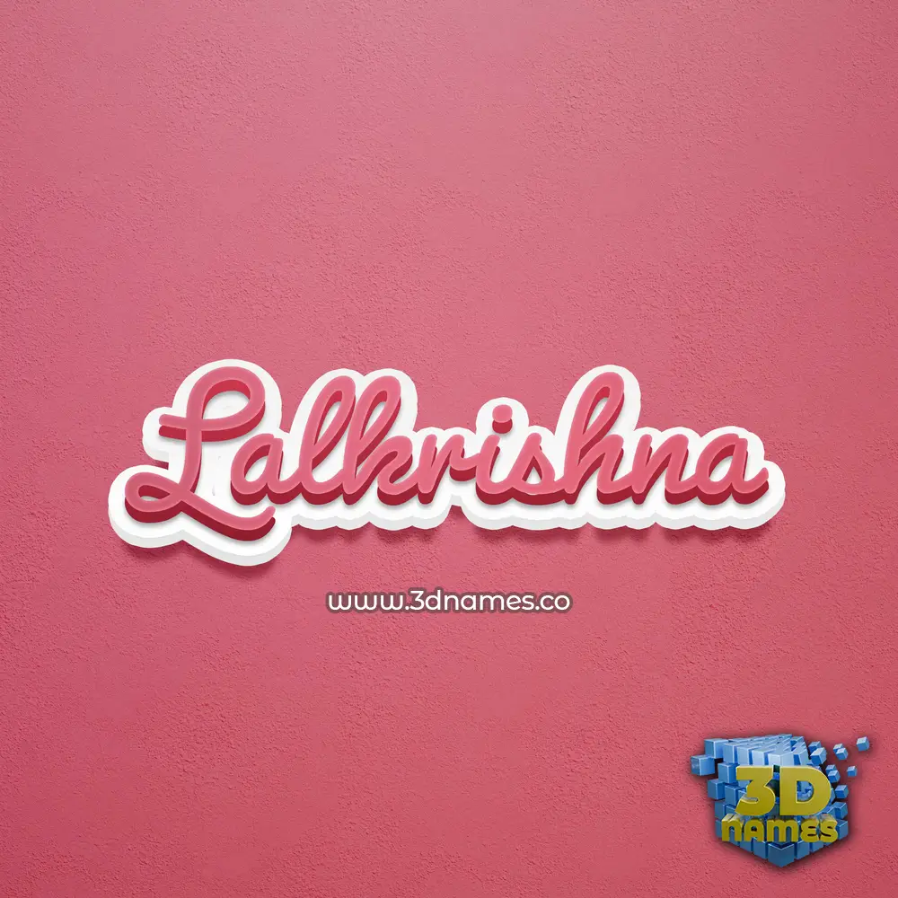 lalkrishna in Red Scribble style - 3D name wallpaper