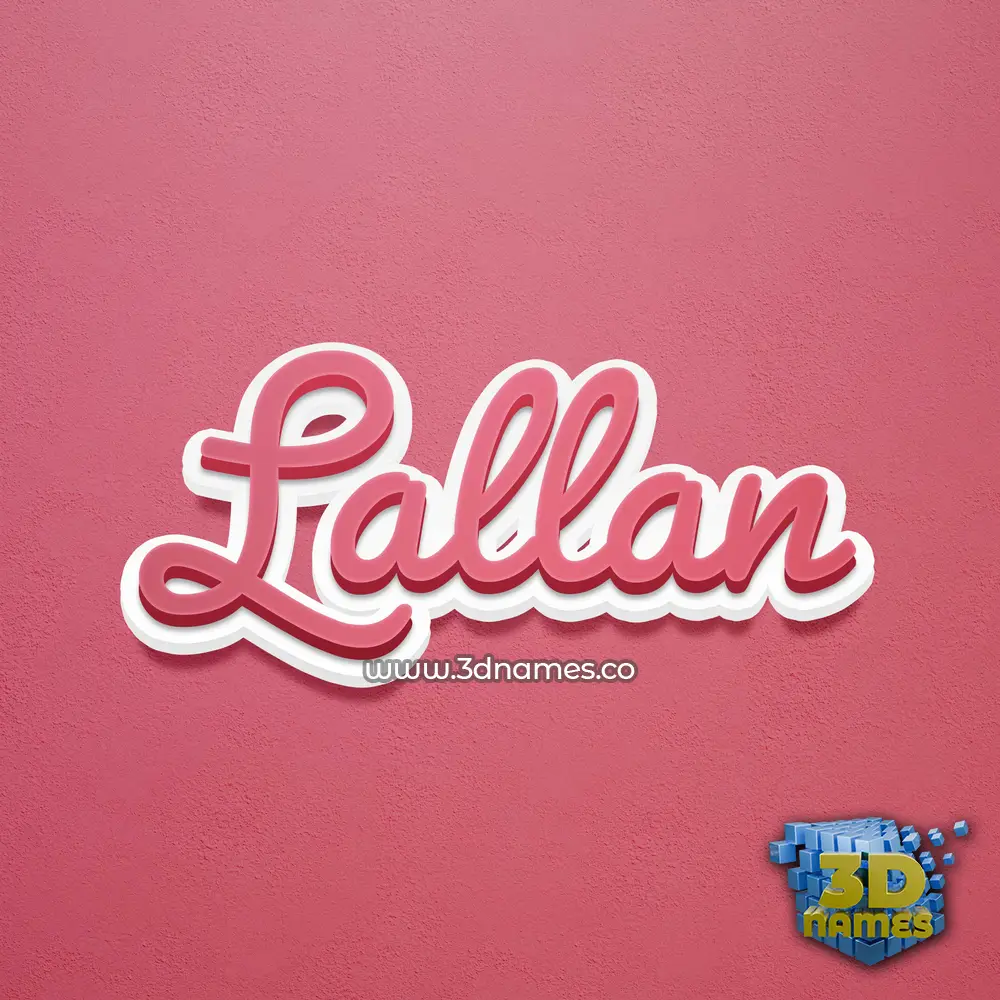 lallan in Red Scribble style - 3D name wallpaper