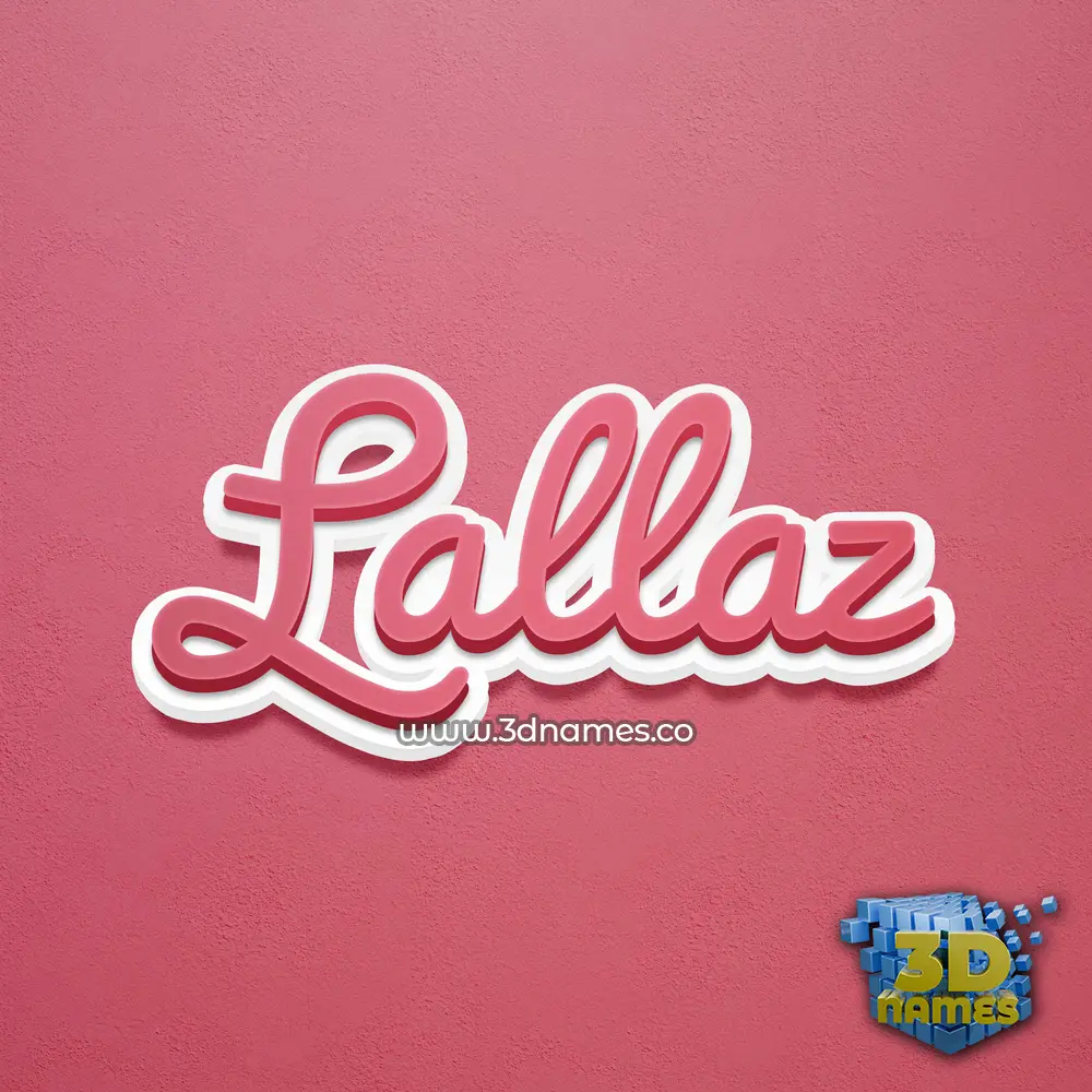 lallaz in Red Scribble style - 3D name wallpaper