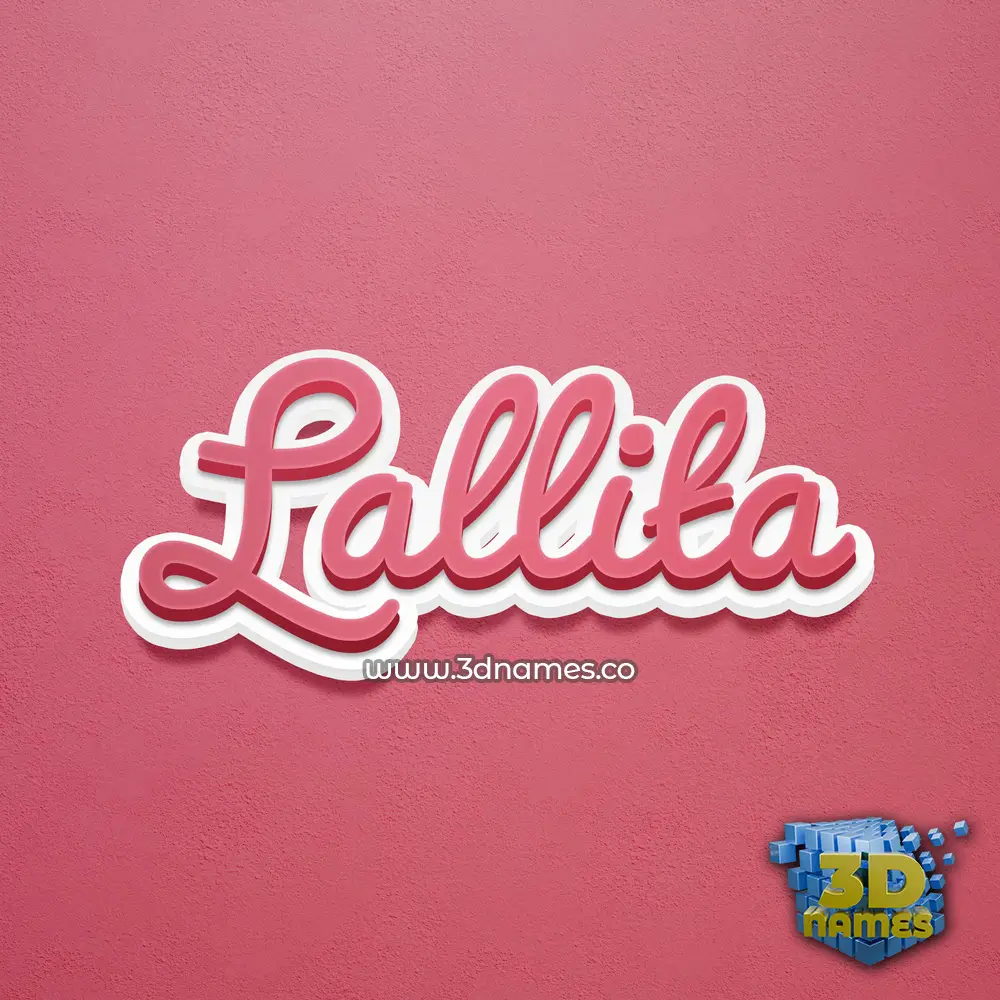 lallita in Red Scribble style - 3D name wallpaper