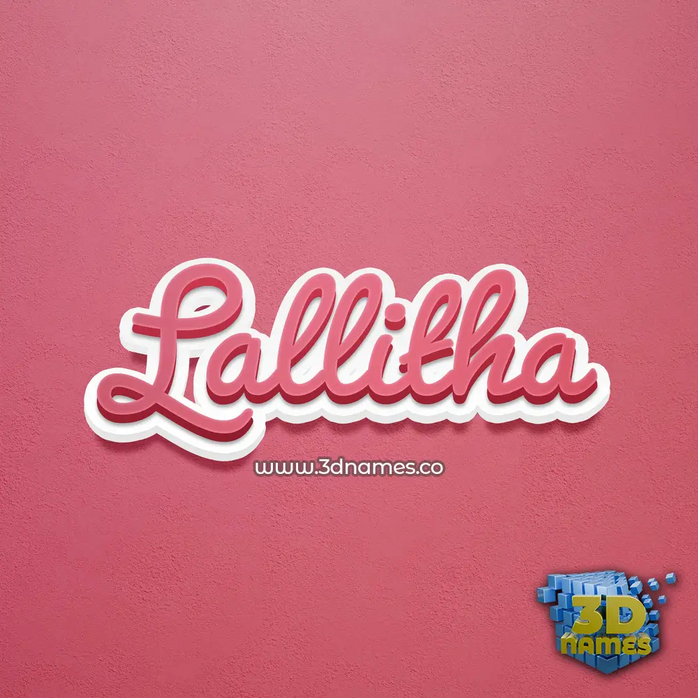 lallitha in Red Scribble style - 3D name wallpaper