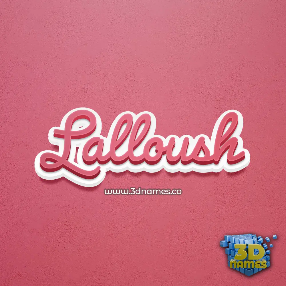 lalloush in Red Scribble style - 3D name wallpaper