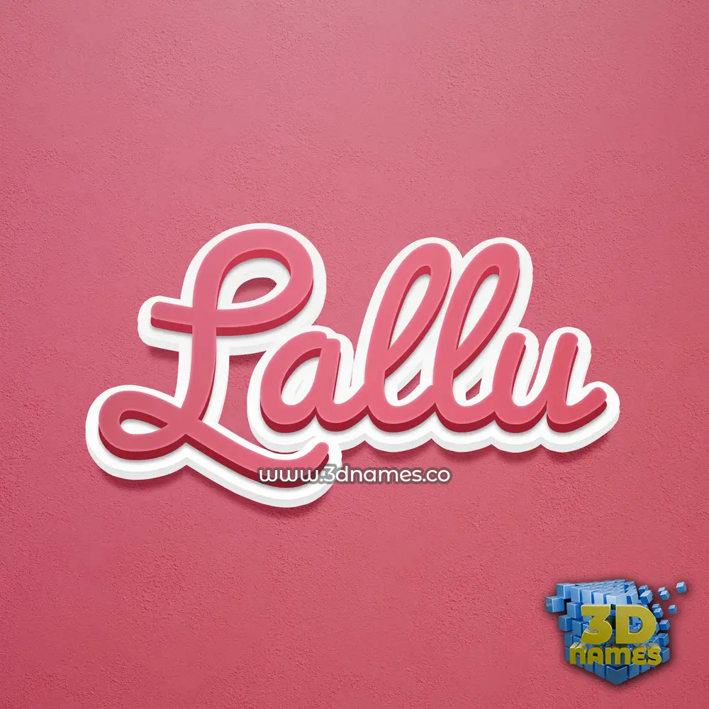 lallu in Red Scribble style - 3D name wallpaper