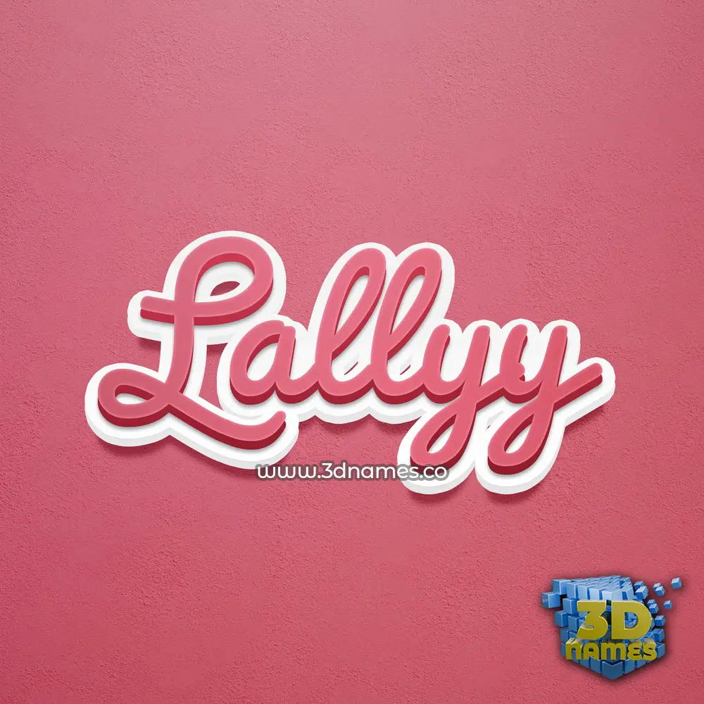 lallyy in Red Scribble style - 3D name wallpaper