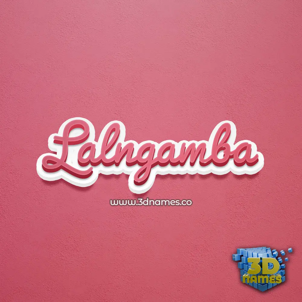 lalngamba in Red Scribble style - 3D name wallpaper