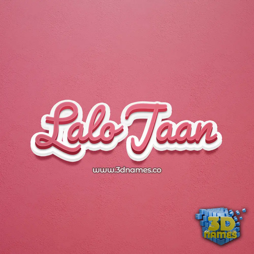 lalo jaan in Red Scribble style - 3D name wallpaper