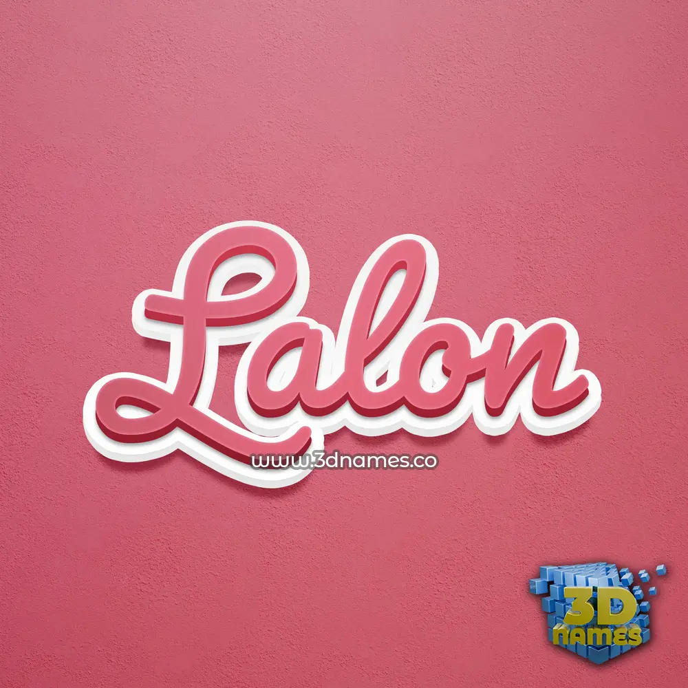 lalon in Red Scribble style - 3D name wallpaper