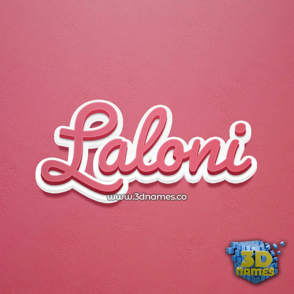 laloni in Red Scribble style - 3D name wallpaper