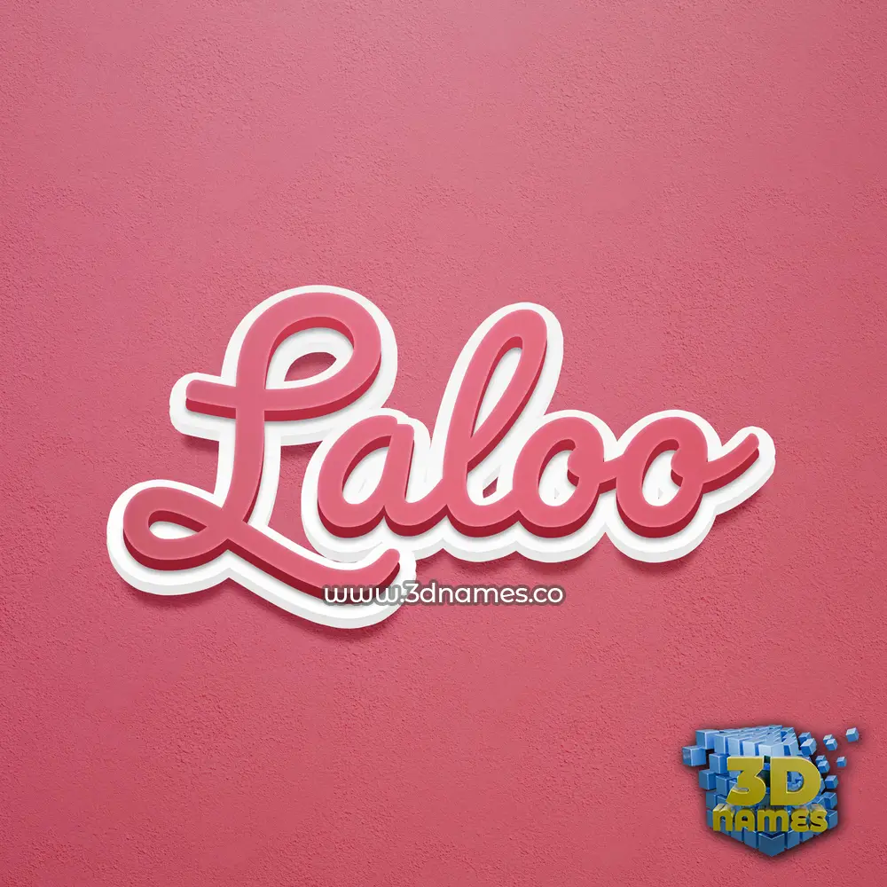 laloo in Red Scribble style - 3D name wallpaper