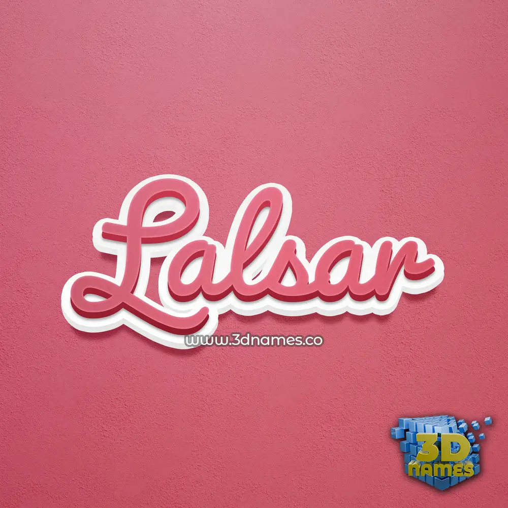 lalsar in Red Scribble style - 3D name wallpaper