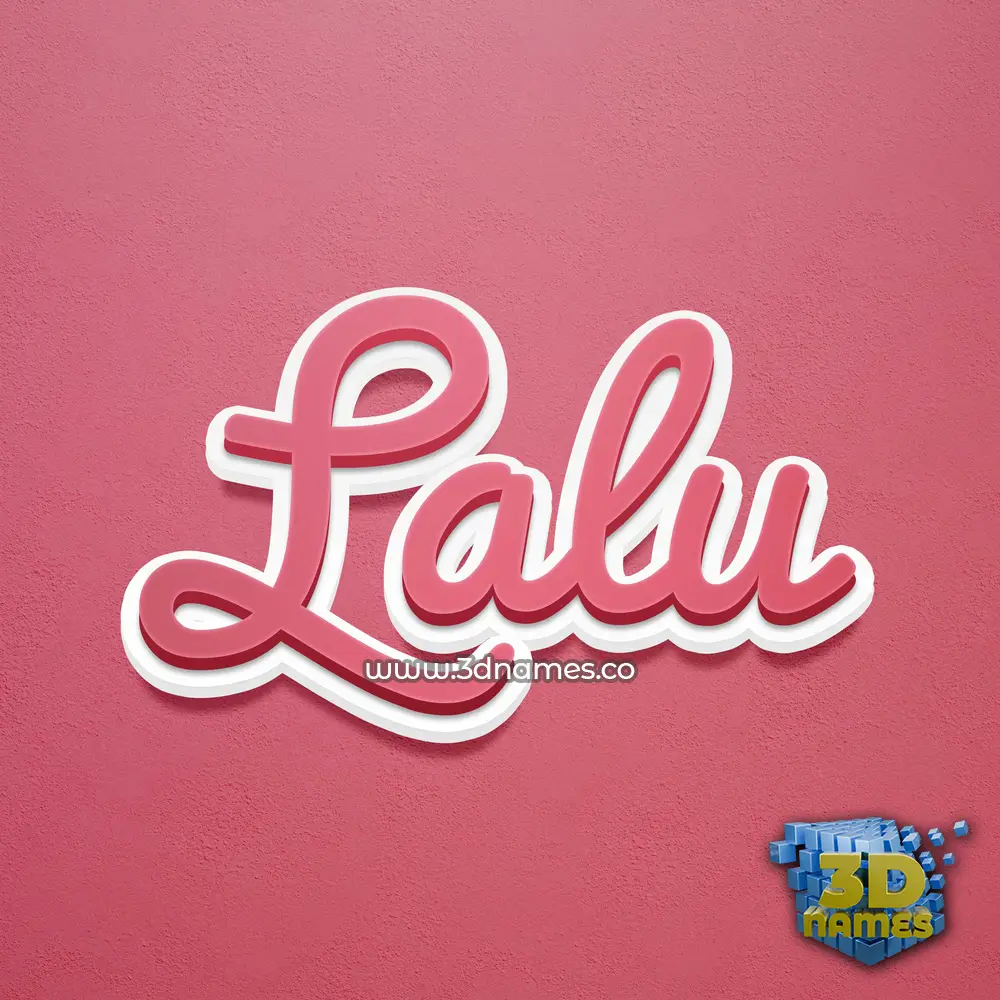lalu in Red Scribble style - 3D name wallpaper