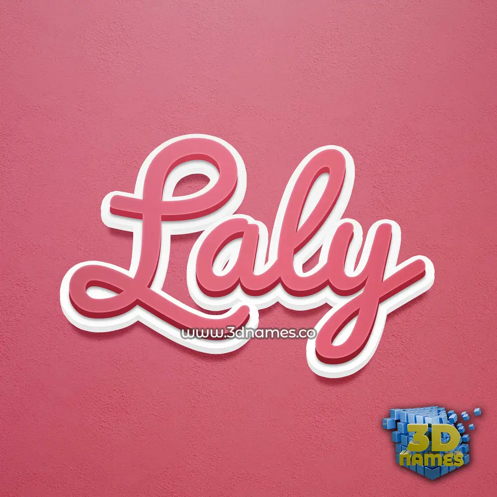 laly in Red Scribble style - 3D name wallpaper