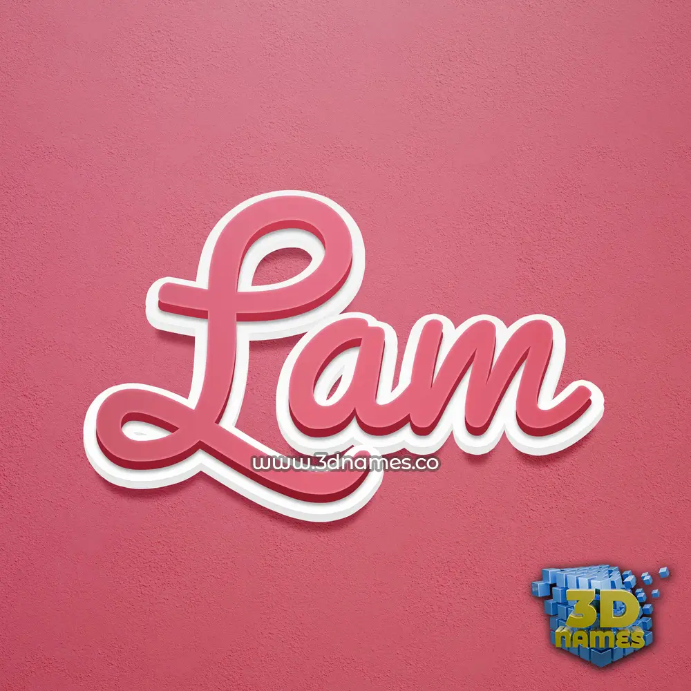 lam in Red Scribble style - 3D name wallpaper