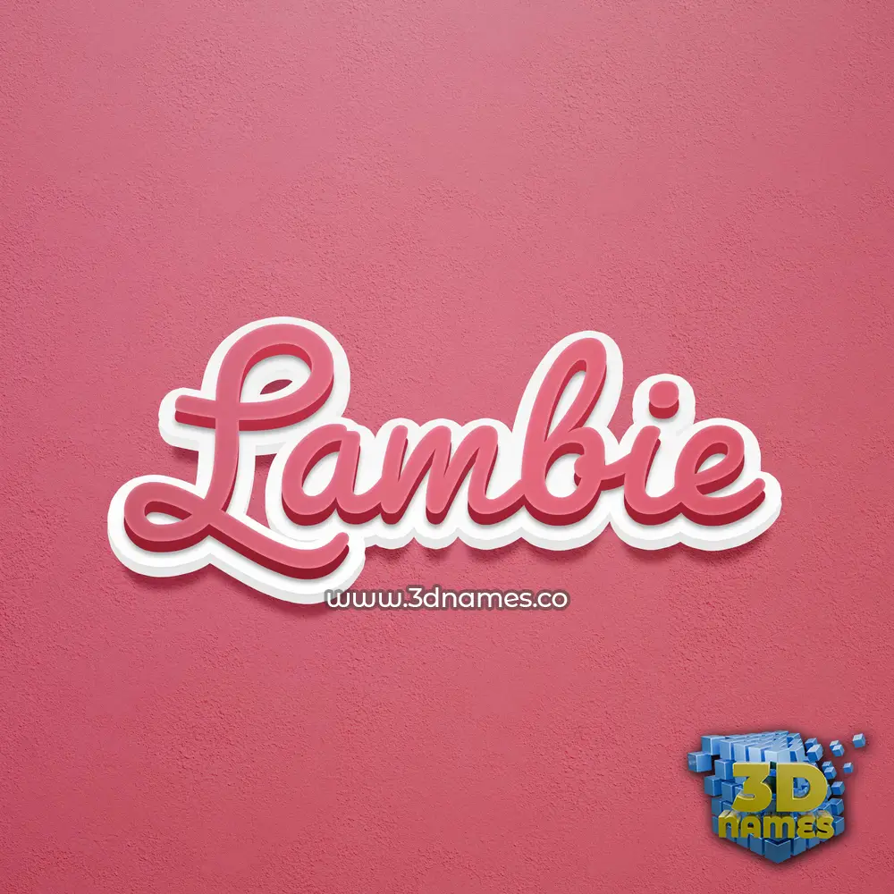 lambie in Red Scribble style - 3D name wallpaper