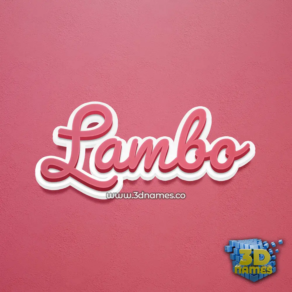 lambo in Red Scribble style - 3D name wallpaper