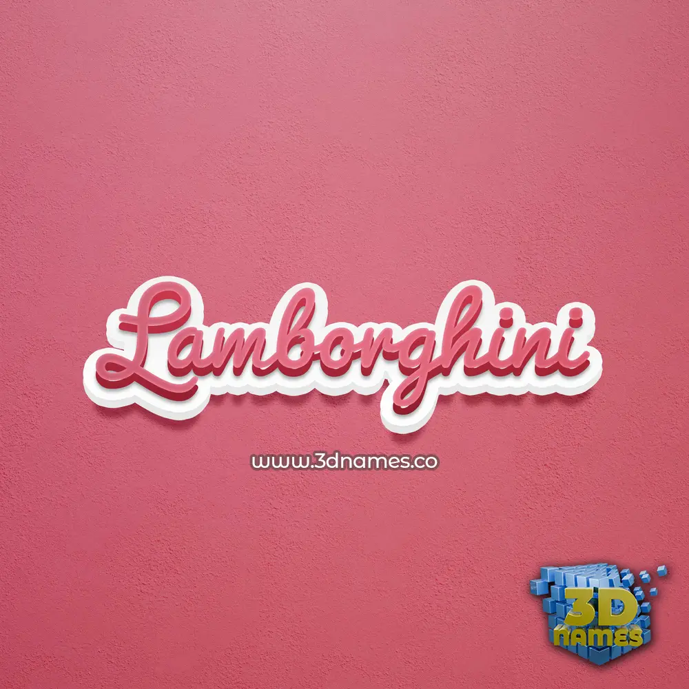 lamborghini in Red Scribble style - 3D name wallpaper