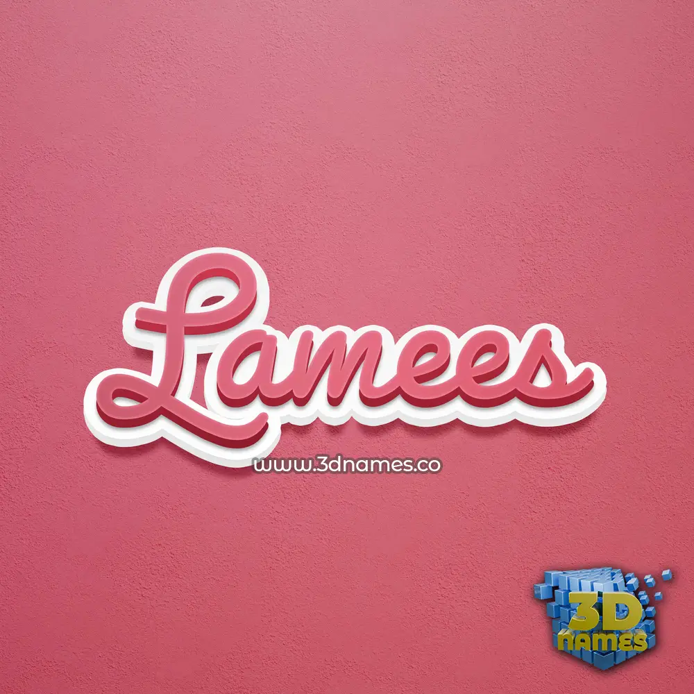 lamees in Red Scribble style - 3D name wallpaper