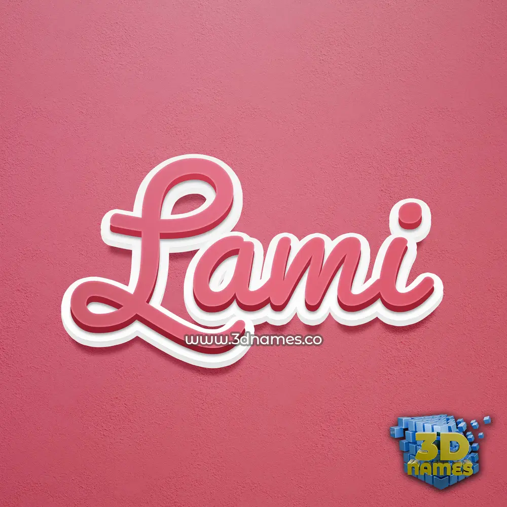 lami in Red Scribble style - 3D name wallpaper