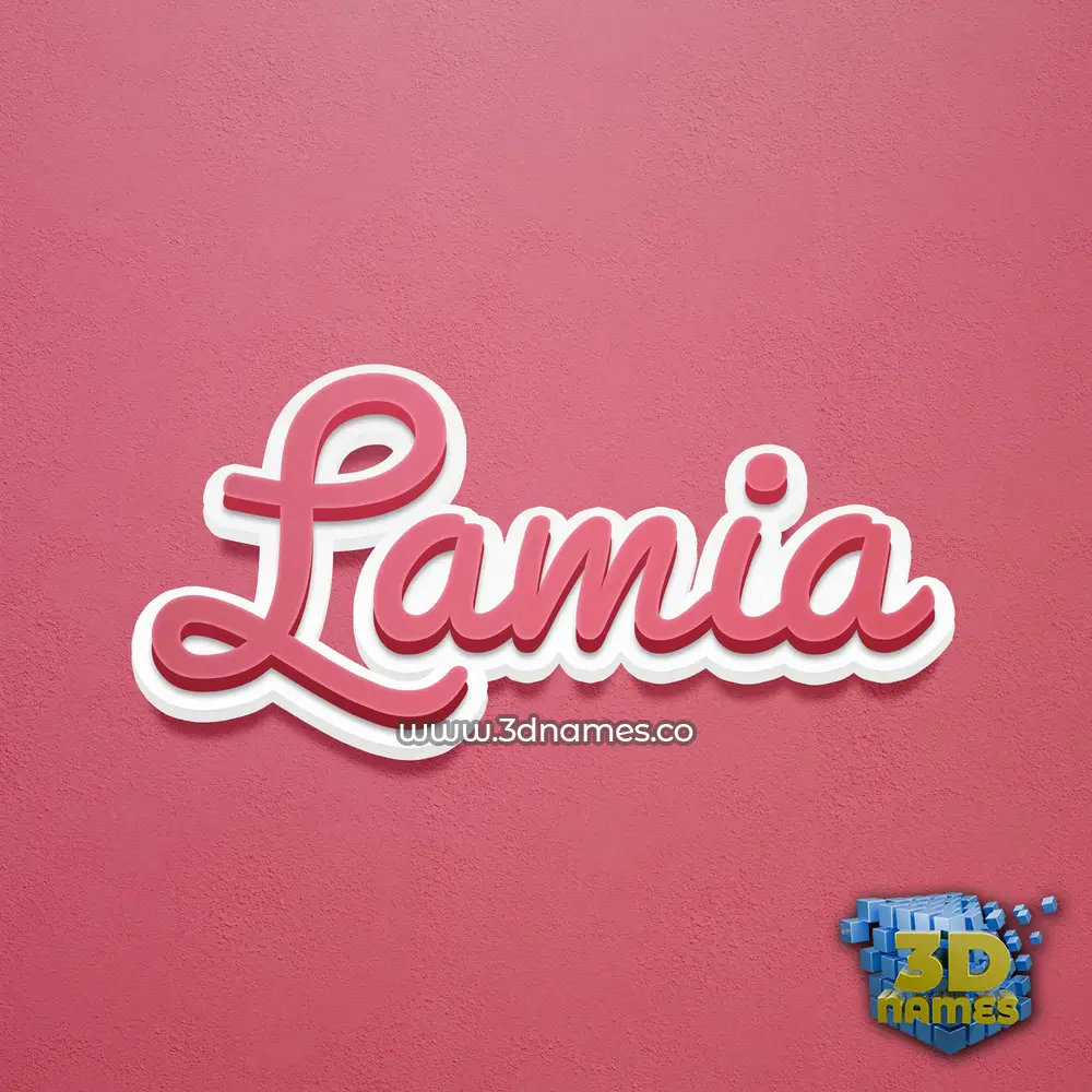 lamia in Red Scribble style - 3D name wallpaper