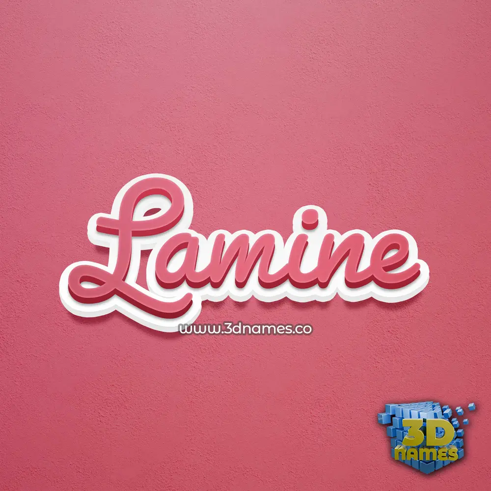 lamine in Red Scribble style - 3D name wallpaper