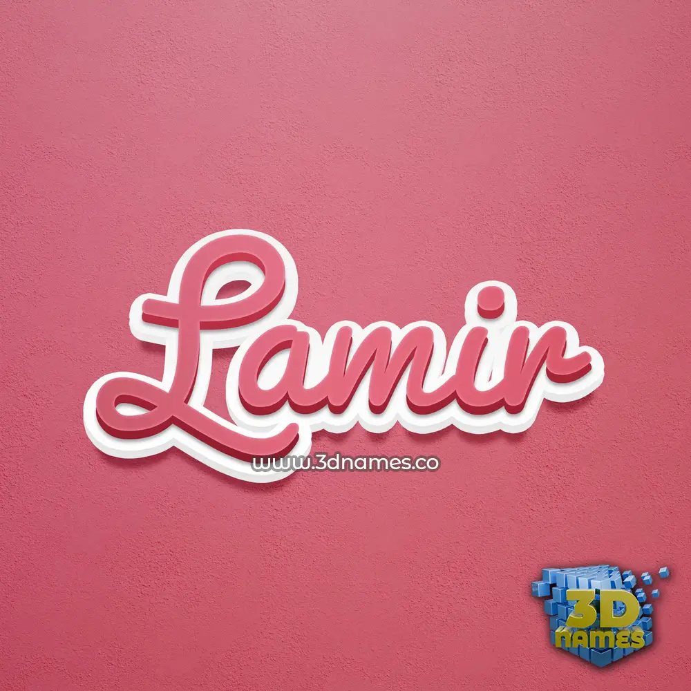 lamir in Red Scribble style - 3D name wallpaper