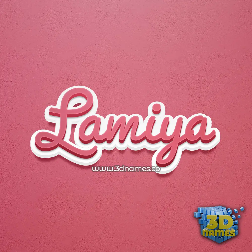 lamiya in Red Scribble style - 3D name wallpaper