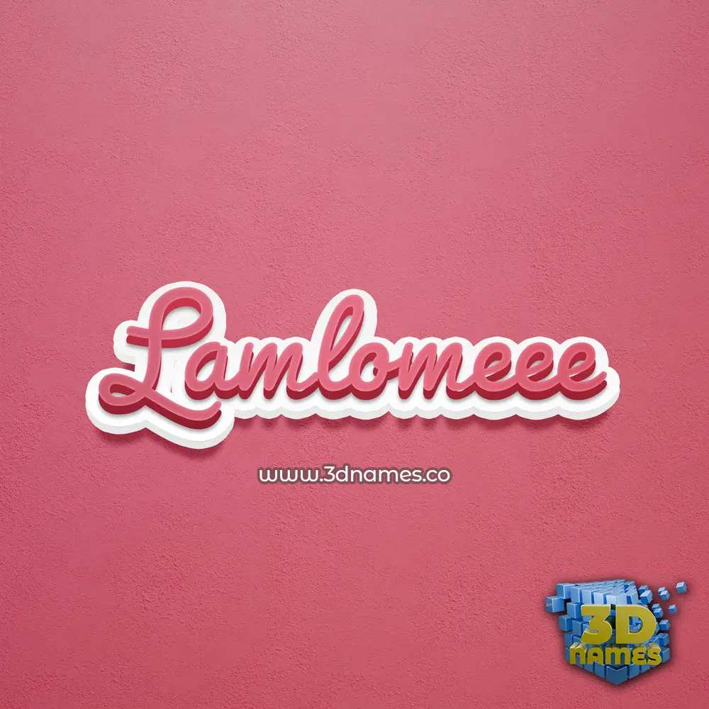 lamlomeee in Red Scribble style - 3D name wallpaper
