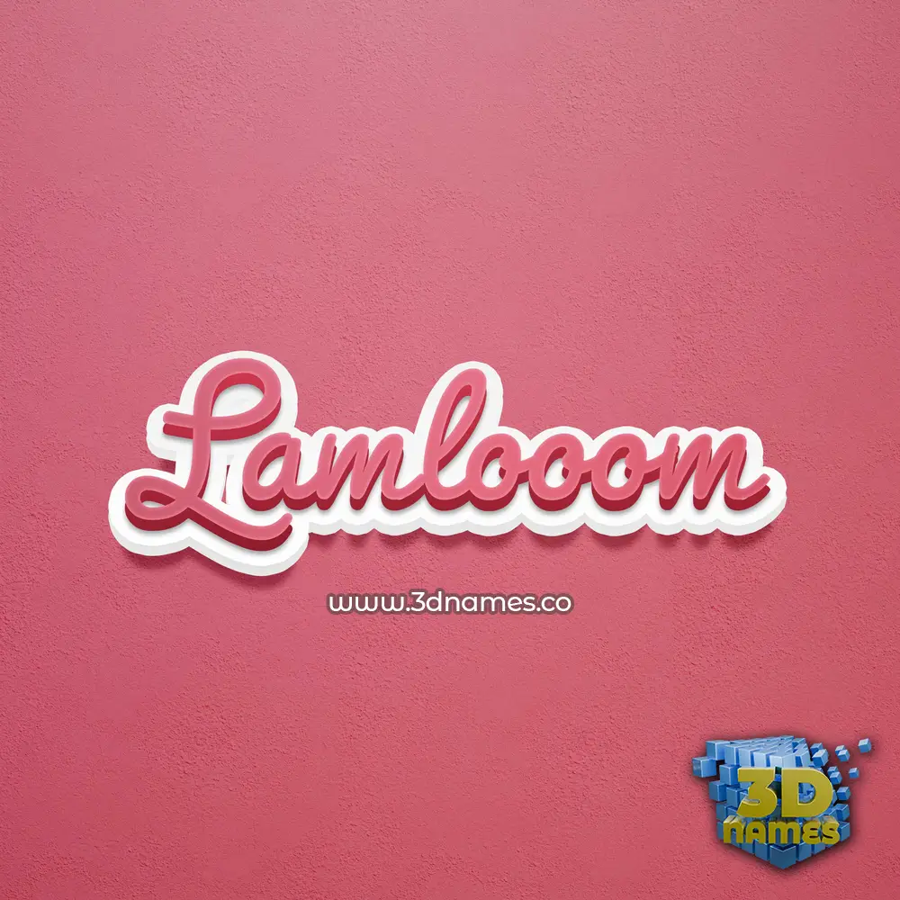lamlooom in Red Scribble style - 3D name wallpaper