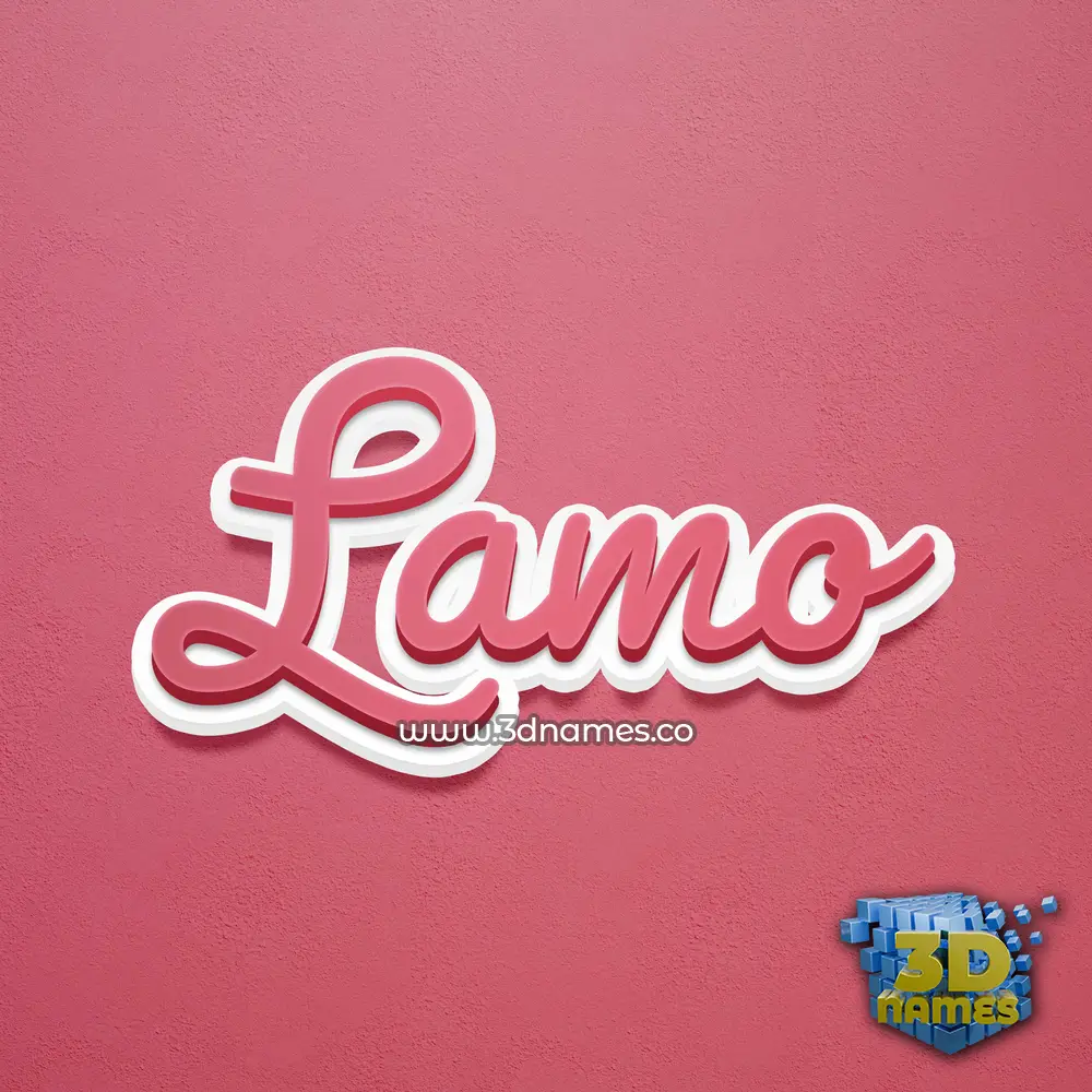 lamo in Red Scribble style - 3D name wallpaper