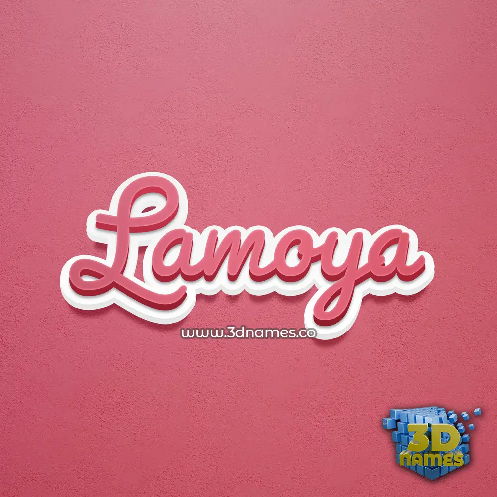 lamoya in Red Scribble style - 3D name wallpaper
