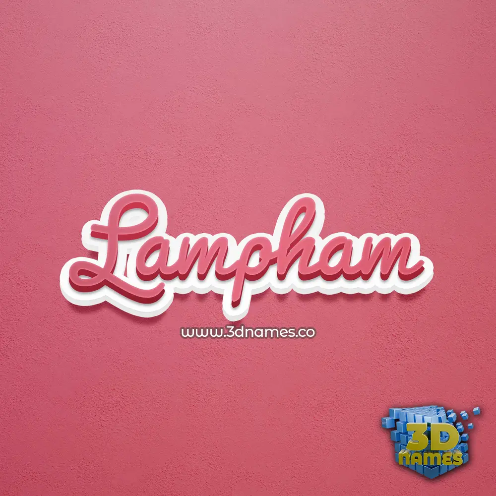 lampham in Red Scribble style - 3D name wallpaper