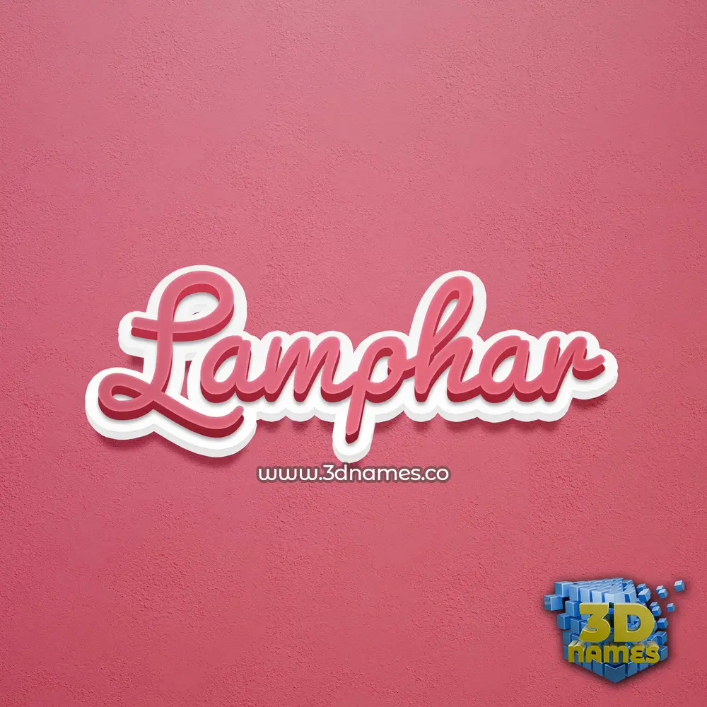 lamphar in Red Scribble style - 3D name wallpaper