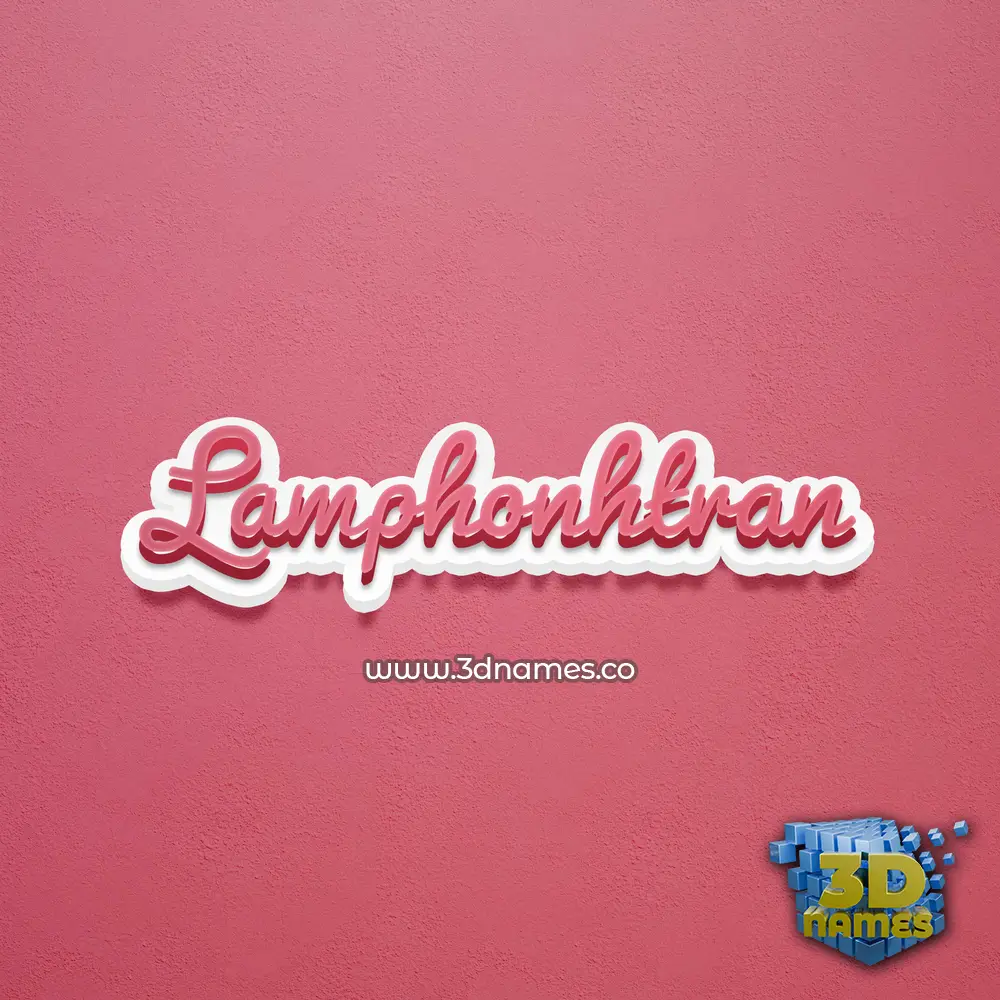 lamphonhtran in Red Scribble style - 3D name wallpaper