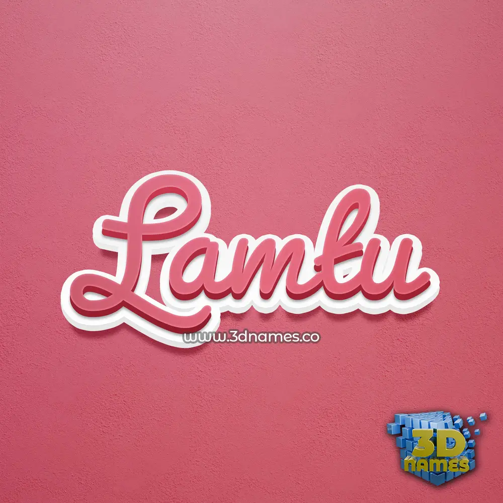 lamtu in Red Scribble style - 3D name wallpaper