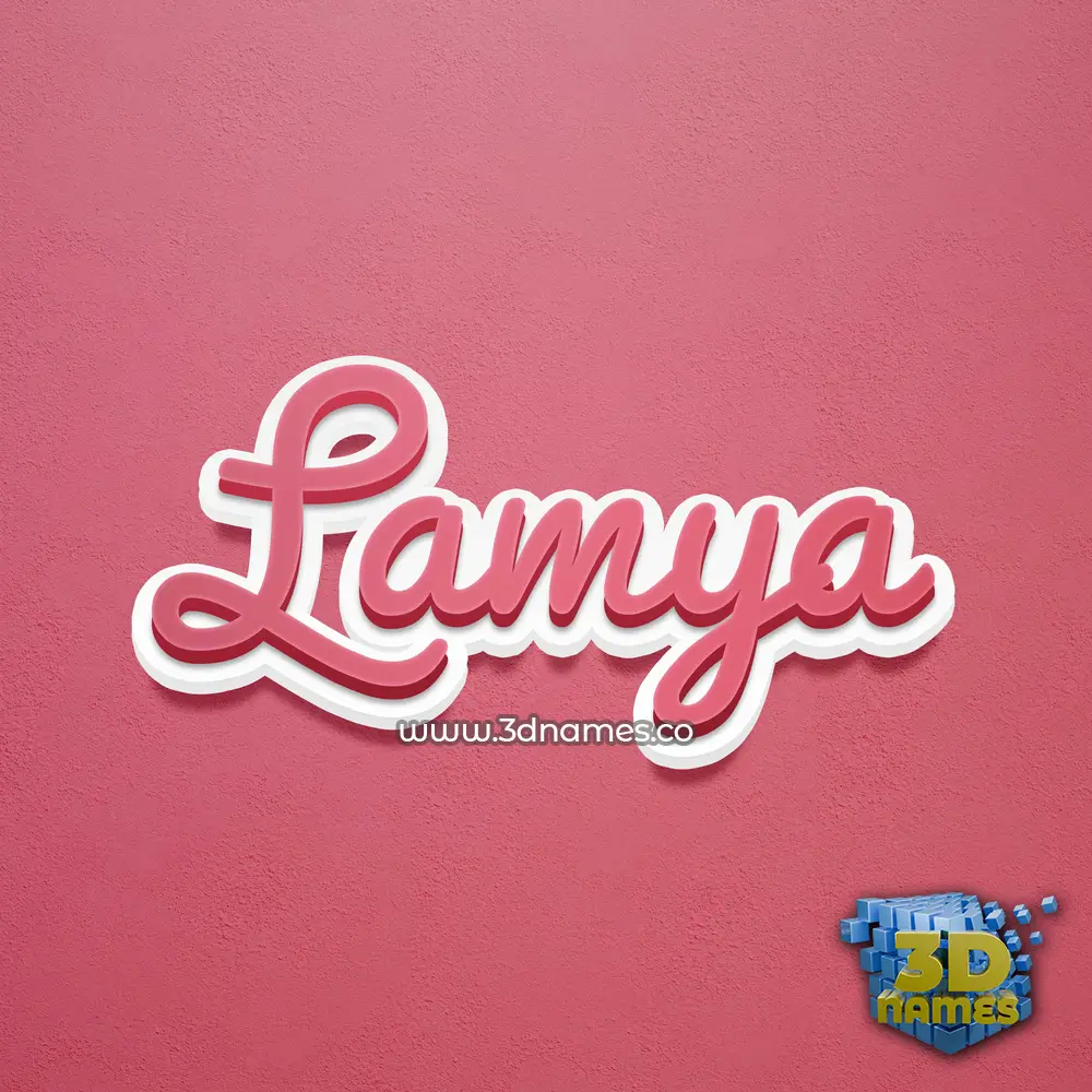 lamya in Red Scribble style - 3D name wallpaper