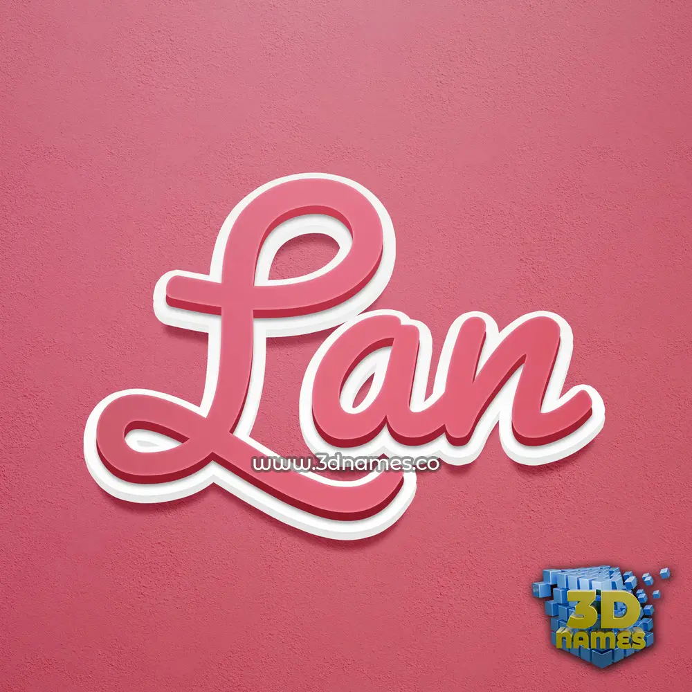 lan in Red Scribble style - 3D name wallpaper