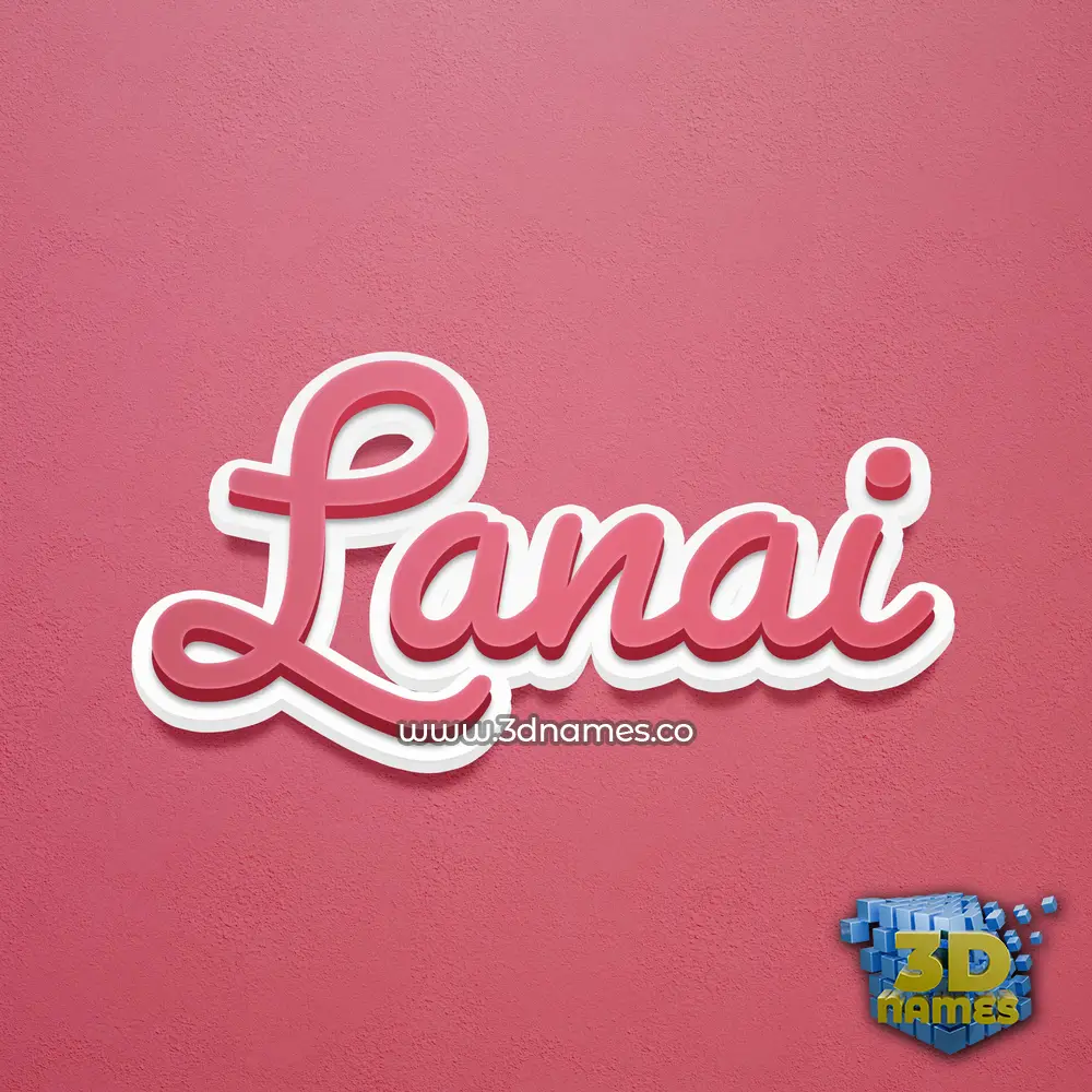 lanai in Red Scribble style - 3D name wallpaper