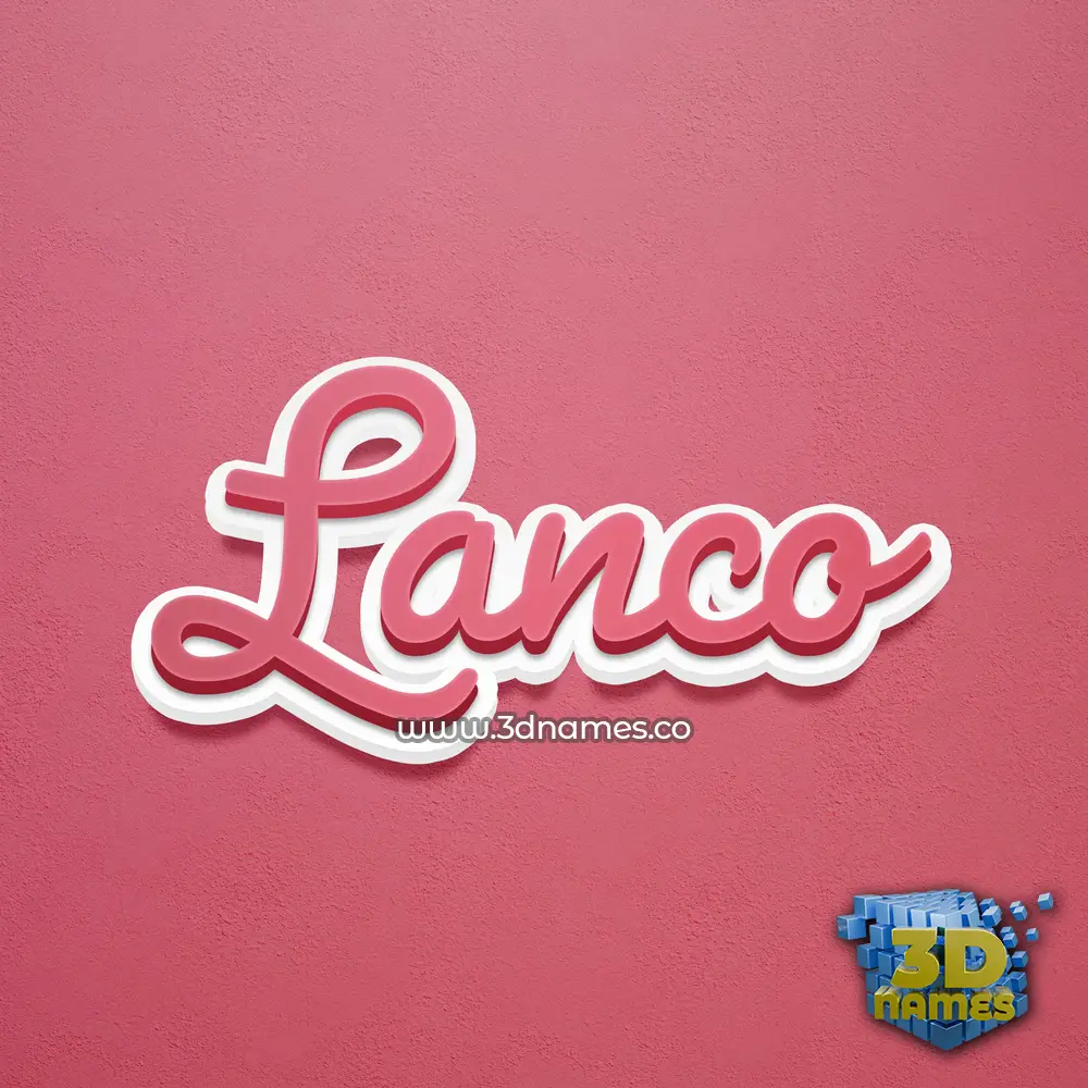 lanco in Red Scribble style - 3D name wallpaper