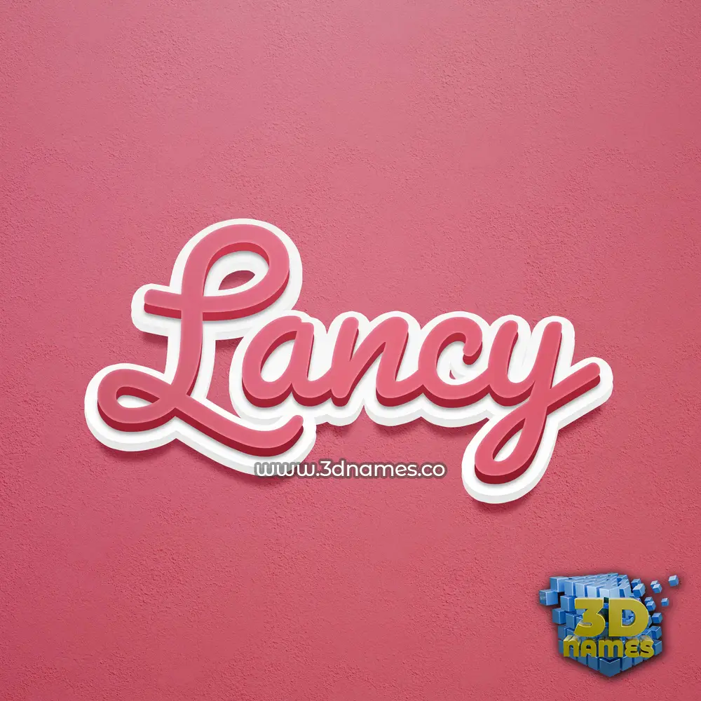lancy in Red Scribble style - 3D name wallpaper