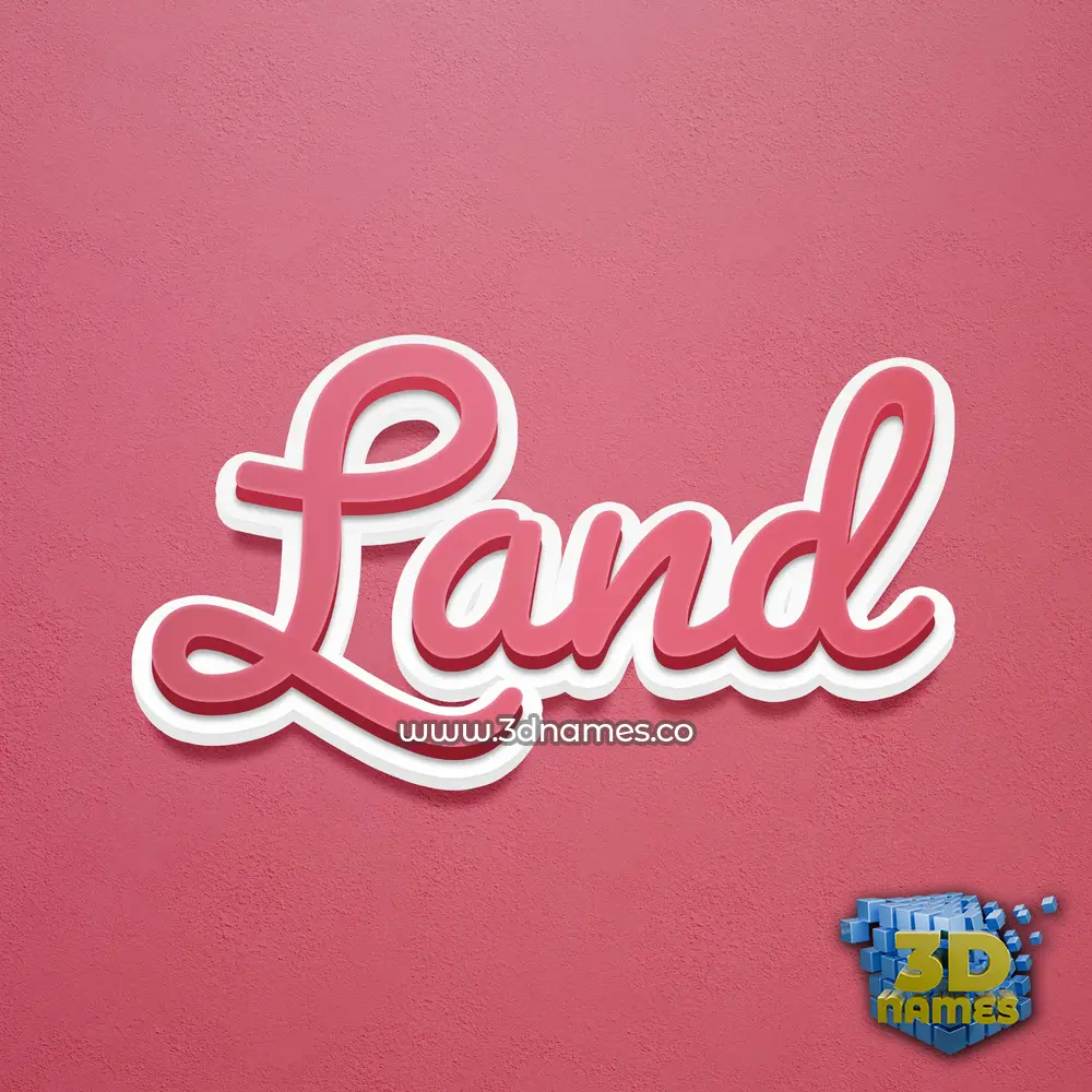 land in Red Scribble style - 3D name wallpaper