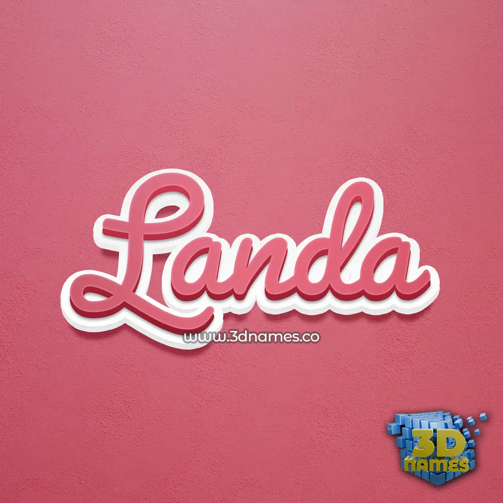 landa in Red Scribble style - 3D name wallpaper