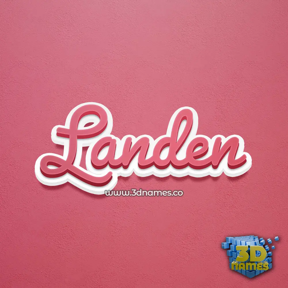 landen in Red Scribble style - 3D name wallpaper