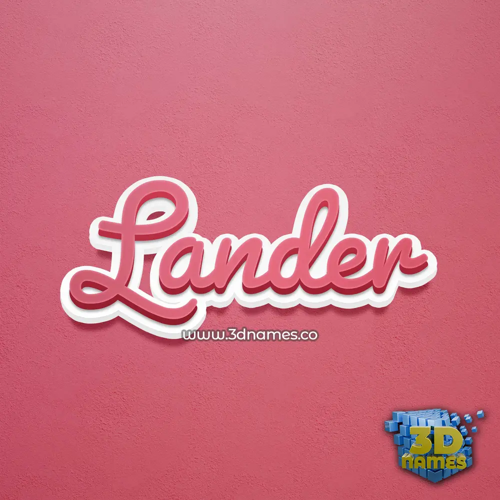 lander in Red Scribble style - 3D name wallpaper