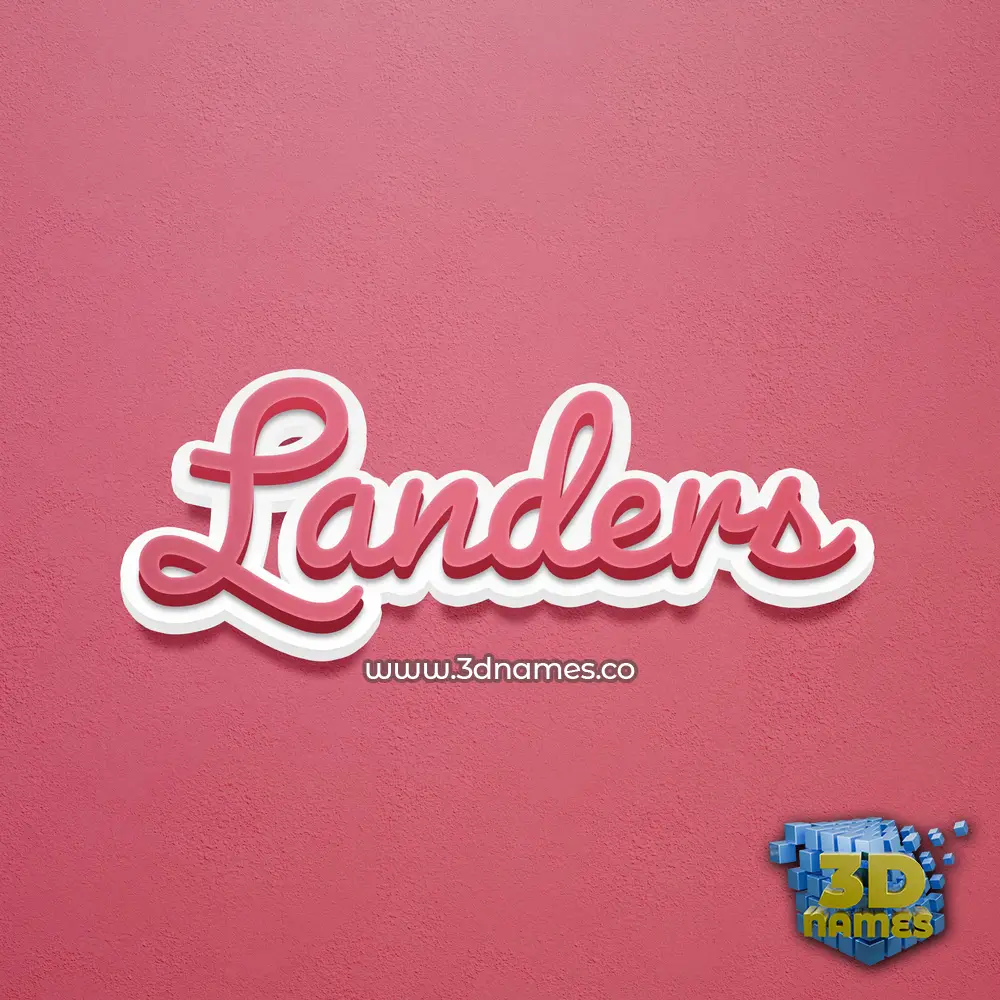 landers in Red Scribble style - 3D name wallpaper