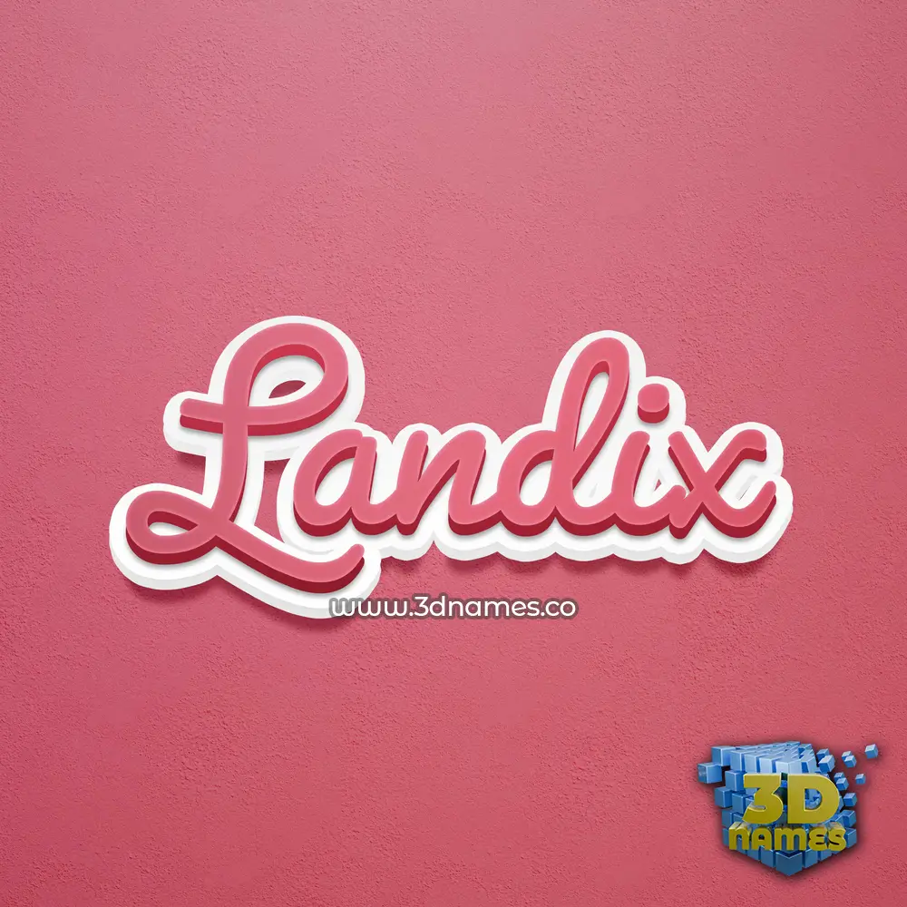 landix in Red Scribble style - 3D name wallpaper