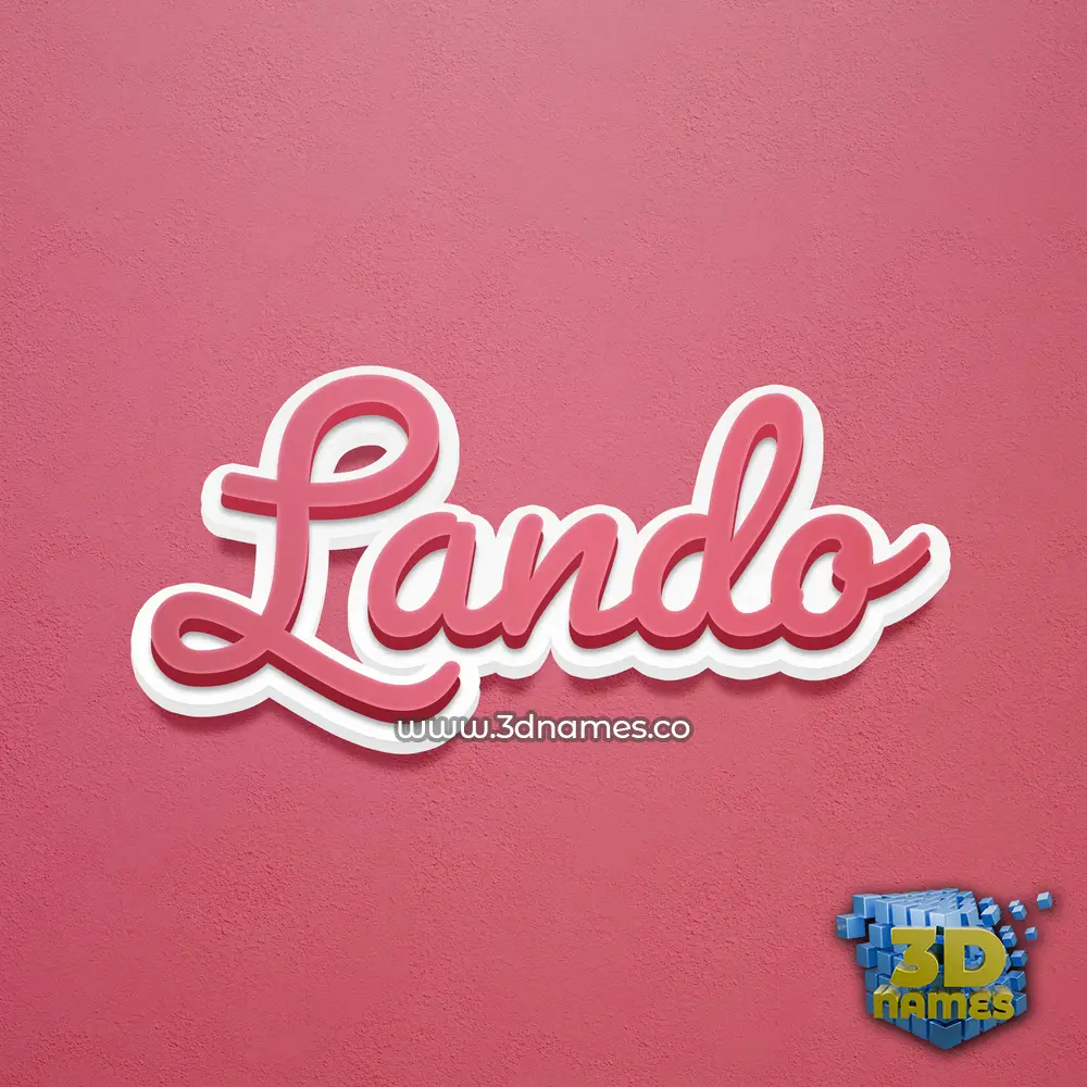 lando in Red Scribble style - 3D name wallpaper