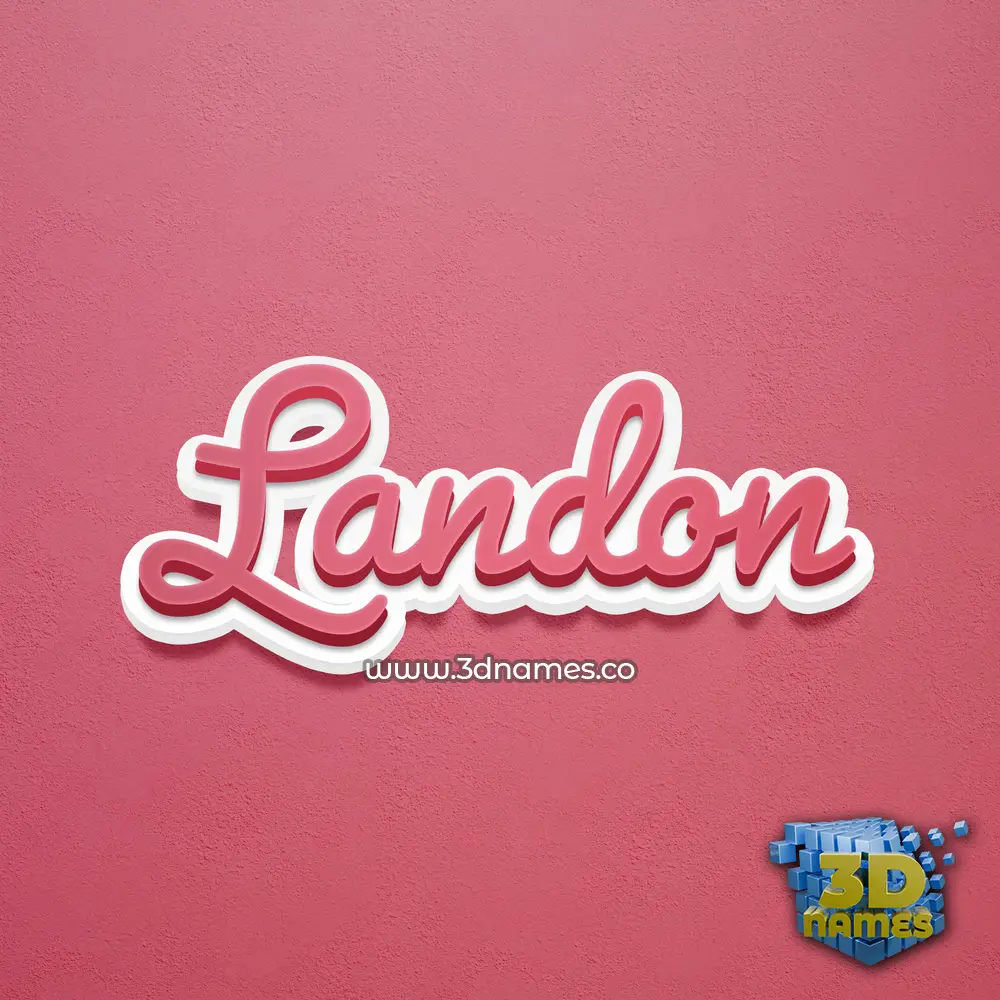 landon in Red Scribble style - 3D name wallpaper